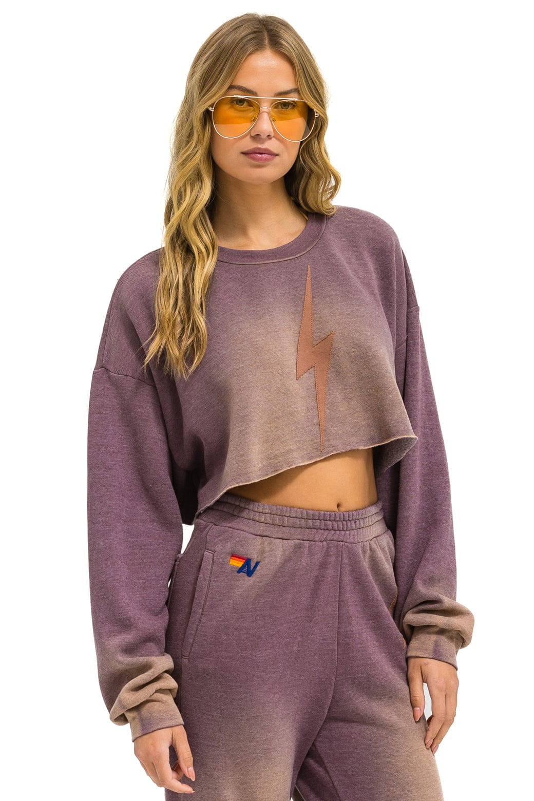 Classic BOLT STITCH CROPPED CREW SWEATSHIRT RELAXED - FADED MOCHA
