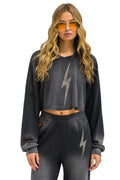 Classic BOLT STITCH CROPPED CREW SWEATSHIRT RELAXED - FADED SMOKE