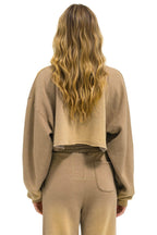 Classic BOLT STITCH CROPPED CREW SWEATSHIRT RELAXED - FADED TAN