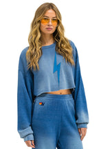 Classic BOLT STITCH CROPPED CREW SWEATSHIRT RELAXED - FADED WATER