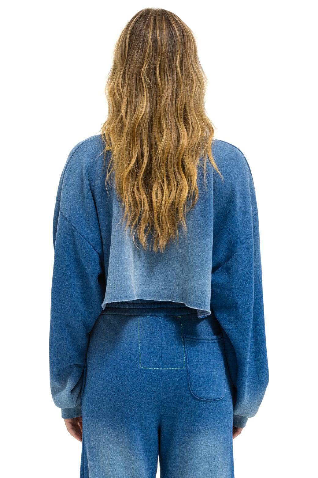 Classic BOLT STITCH CROPPED CREW SWEATSHIRT RELAXED - FADED WATER