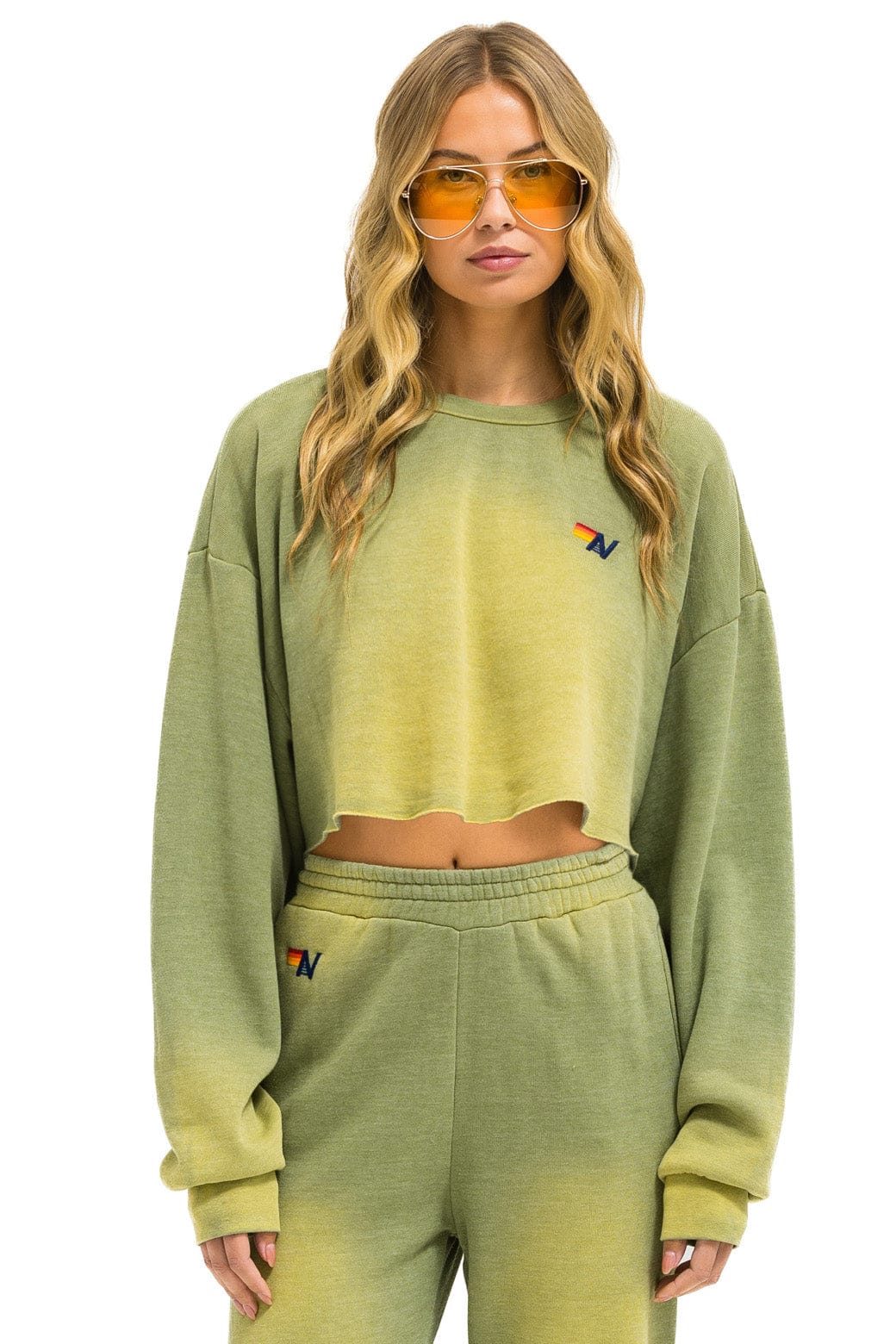 Classic ESSENTIAL CROPPED CREW SWEATSHIRT RELAXED - FADED ARMY