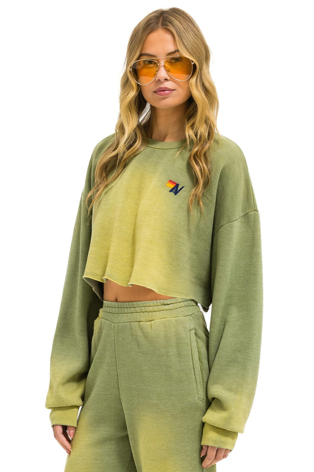 Classic ESSENTIAL CROPPED CREW SWEATSHIRT RELAXED - FADED ARMY