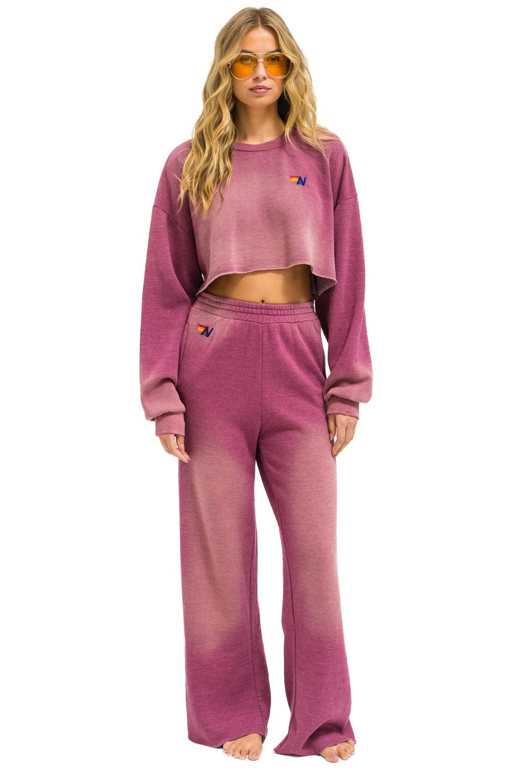 Classic ESSENTIAL WIDE LEG POCKET SWEATPANTS - FADED BERRY