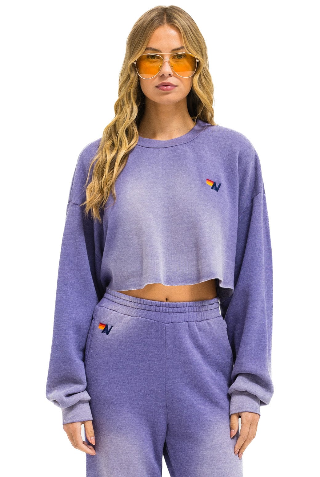 Classic ESSENTIAL CROPPED CREW SWEATSHIRT RELAXED - FADED GRAPE