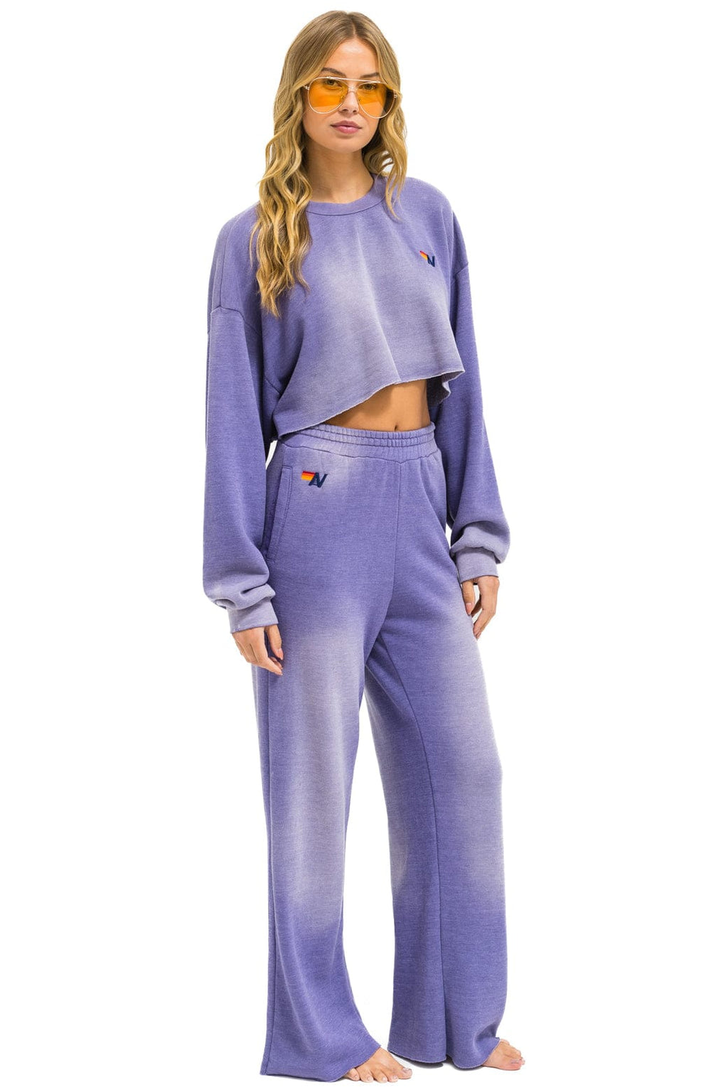 Classic ESSENTIAL WIDE LEG POCKET SWEATPANTS - FADED GRAPE