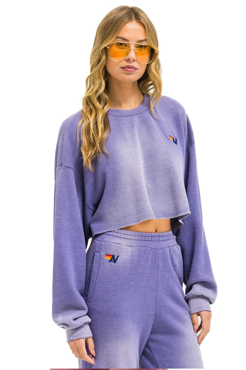 Classic ESSENTIAL CROPPED CREW SWEATSHIRT RELAXED - FADED GRAPE