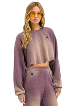 Classic ESSENTIAL CROPPED CREW SWEATSHIRT RELAXED - FADED MOCHA