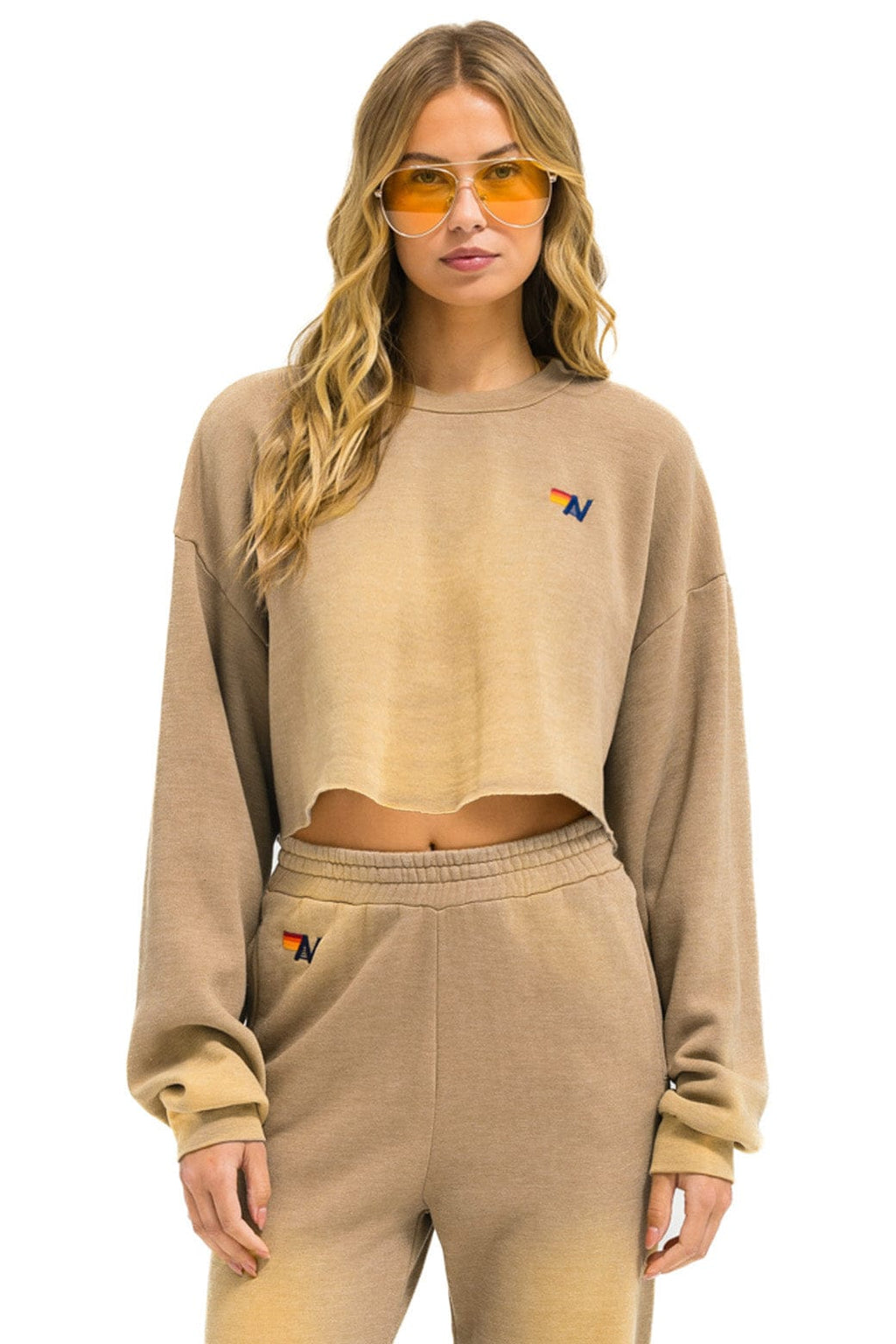 Classic ESSENTIAL CROPPED CREW SWEATSHIRT RELAXED - FADED TAN