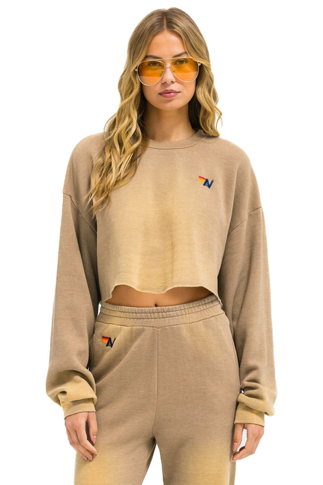 Classic ESSENTIAL CROPPED CREW SWEATSHIRT RELAXED - FADED TAN