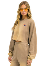 Classic ESSENTIAL CROPPED CREW SWEATSHIRT RELAXED - FADED TAN