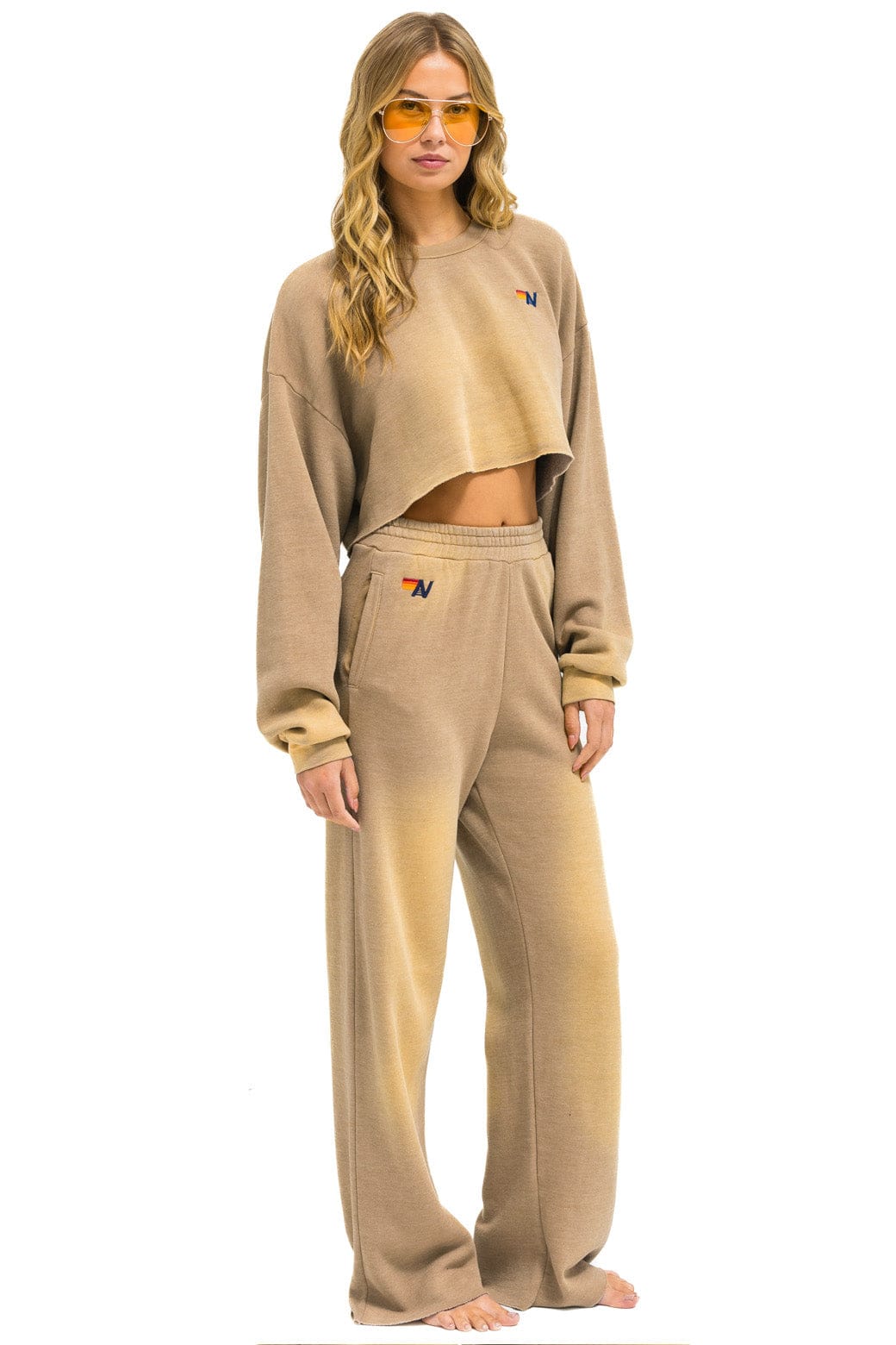 Classic ESSENTIAL WIDE LEG POCKET SWEATPANTS - FADED TAN