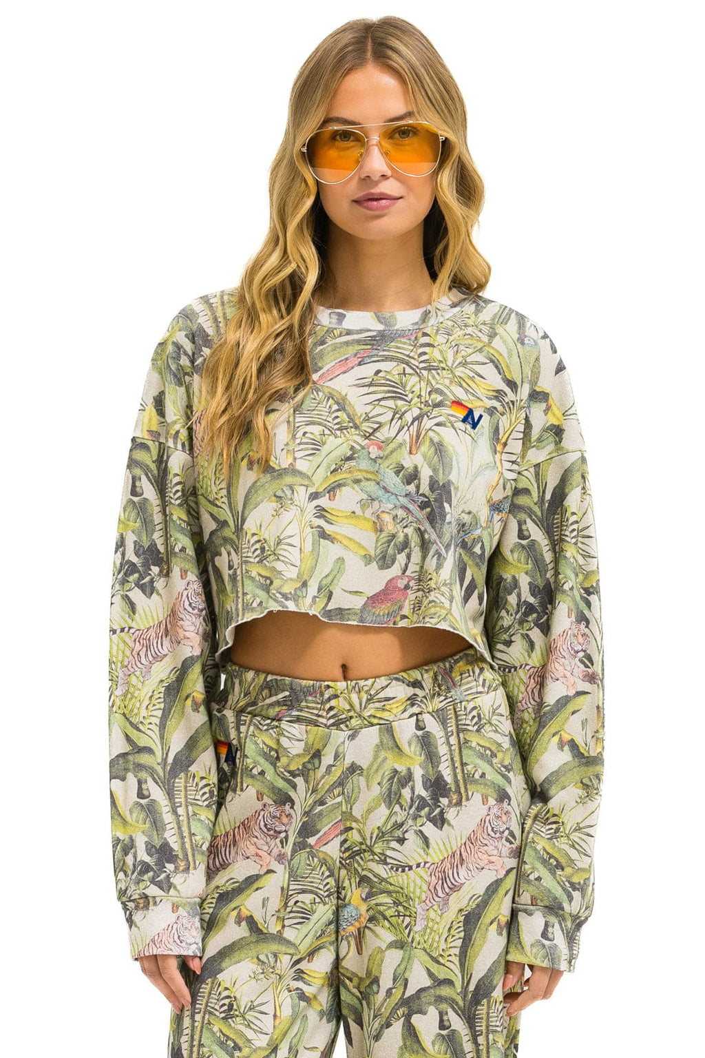 Classic JUNGLE CROPPED CREW SWEATSHIRT RELAXED - SAND