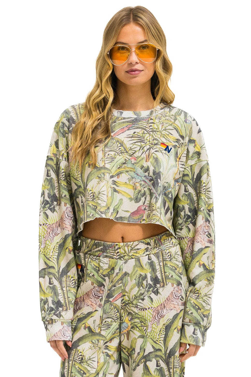 Classic JUNGLE CROPPED CREW SWEATSHIRT RELAXED - SAND