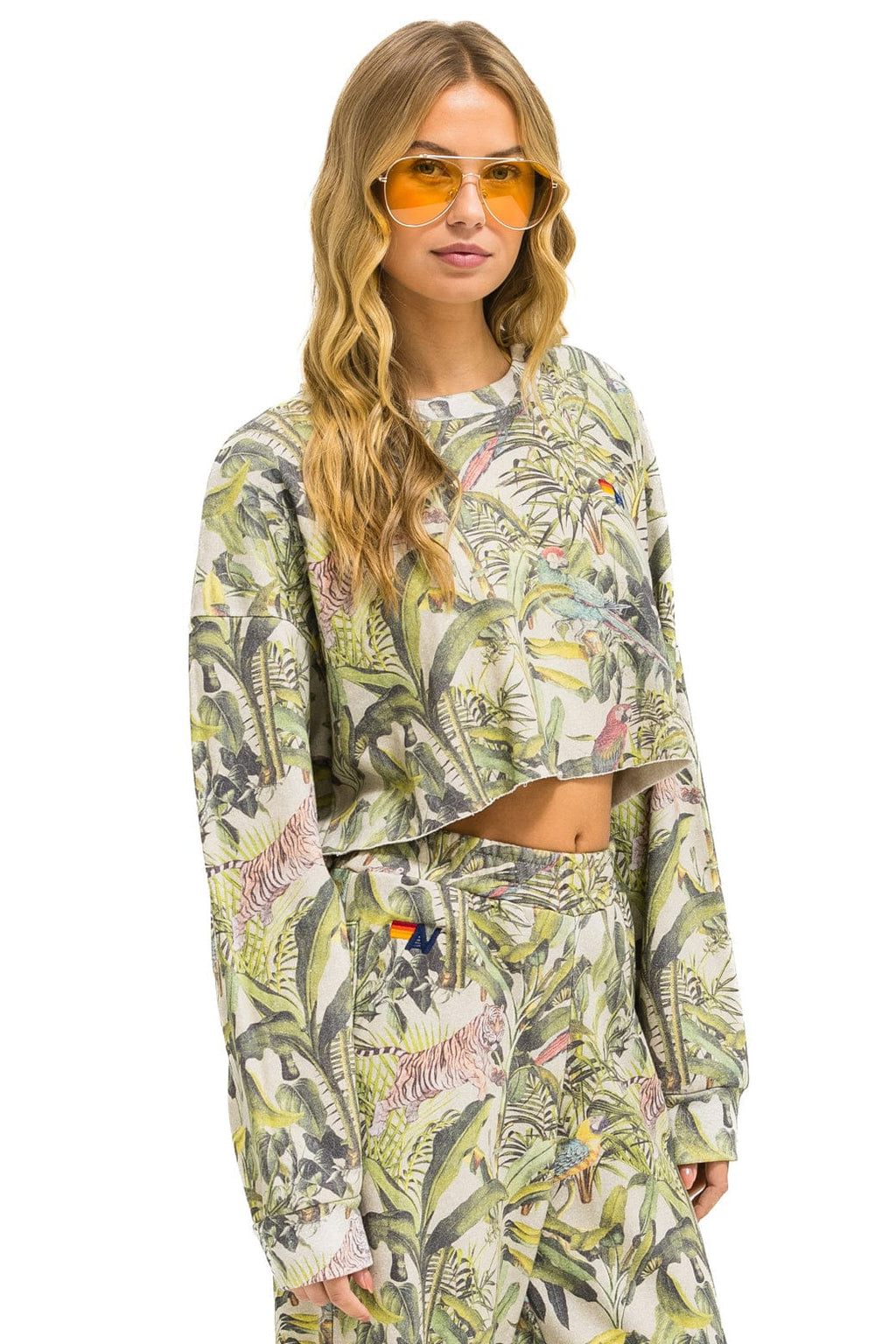 Classic JUNGLE CROPPED CREW SWEATSHIRT RELAXED - SAND
