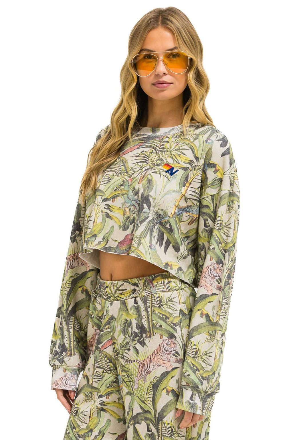 Classic JUNGLE CROPPED CREW SWEATSHIRT RELAXED - SAND