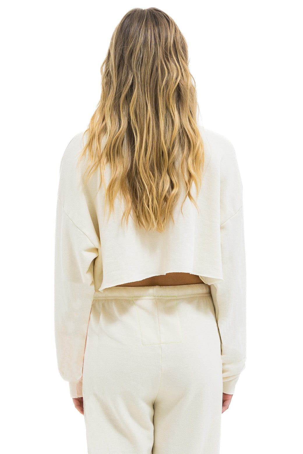 Classic LOGO CROPPED CREW SWEATSHIRT RELAXED - VINTAGE WHITE