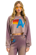 Classic VINTAGE LOGO CROPPED CREW SWEATSHIRT RELAXED - FADED MOCHA