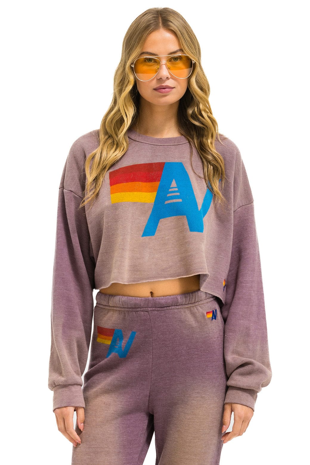 Classic VINTAGE LOGO CROPPED CREW SWEATSHIRT RELAXED - FADED MOCHA