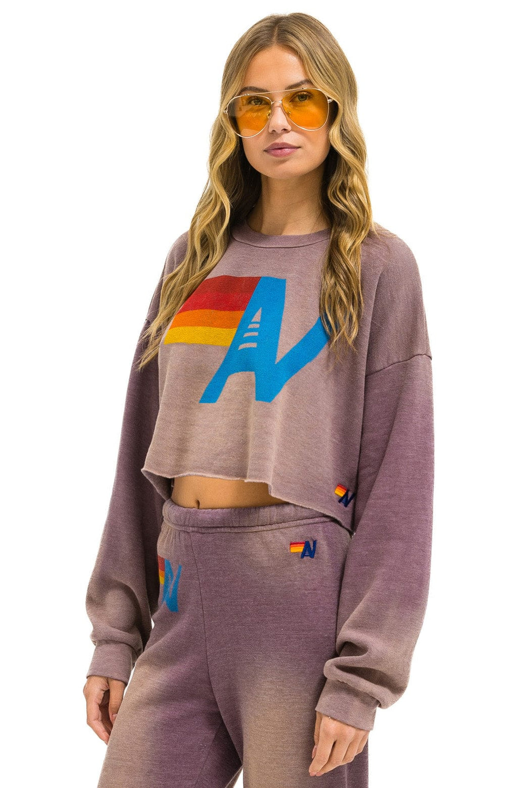 Classic VINTAGE LOGO CROPPED CREW SWEATSHIRT RELAXED - FADED MOCHA