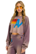 Classic VINTAGE LOGO CROPPED CREW SWEATSHIRT RELAXED - FADED MOCHA