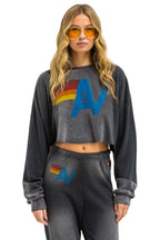 Classic VINTAGE LOGO CROPPED CREW SWEATSHIRT RELAXED - FADED SMOKE