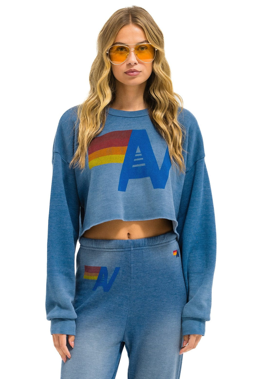 Classic VINTAGE LOGO CROPPED CREW SWEATSHIRT RELAXED - FADED WATER