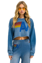 Classic VINTAGE LOGO CROPPED CREW SWEATSHIRT RELAXED - FADED WATER