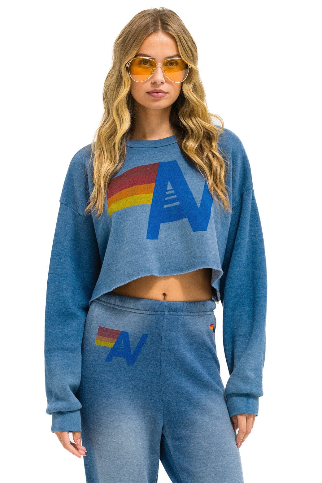 Classic VINTAGE LOGO CROPPED CREW SWEATSHIRT RELAXED - FADED WATER