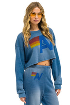 Classic VINTAGE LOGO CROPPED CREW SWEATSHIRT RELAXED - FADED WATER