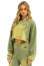 Classic VENICE SURFER CROPPED CREW SWEATSHIRT RELAXED - FADED ARMY