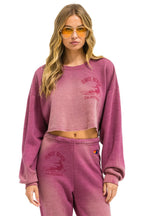 Classic VENICE SURFER CROPPED CREW SWEATSHIRT RELAXED - FADED BERRY