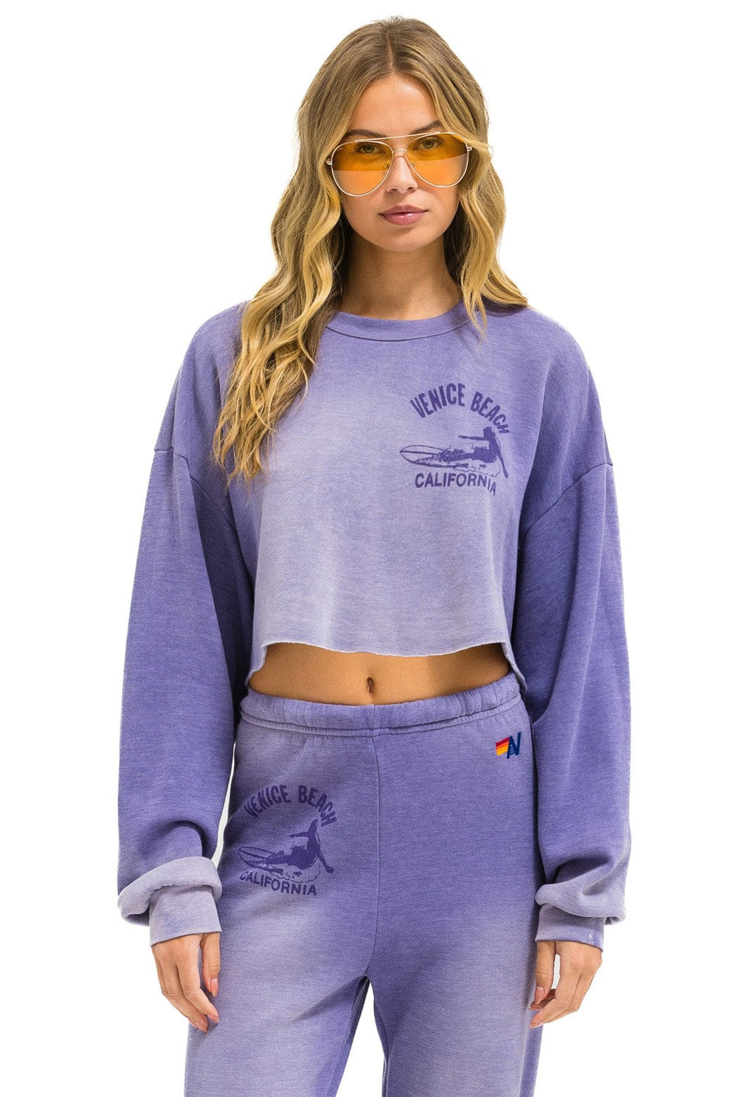 Classic VENICE SURFER CROPPED CREW SWEATSHIRT RELAXED - FADED GRAPE