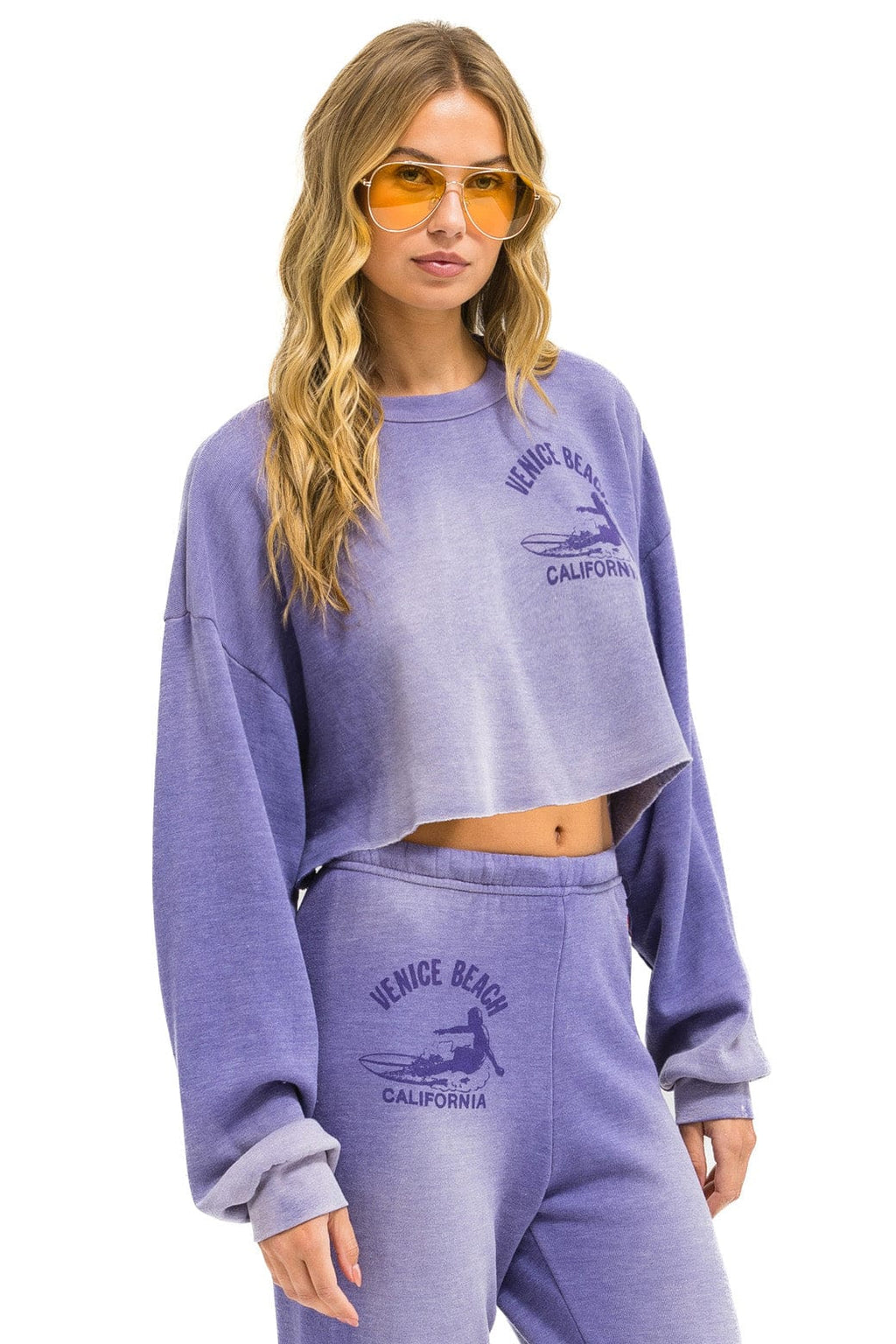 Classic VENICE SURFER CROPPED CREW SWEATSHIRT RELAXED - FADED GRAPE