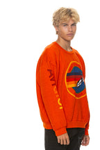 Classic AVIATOR NATION RELAXED VENICE CREW SWEATSHIRT - ORANGE