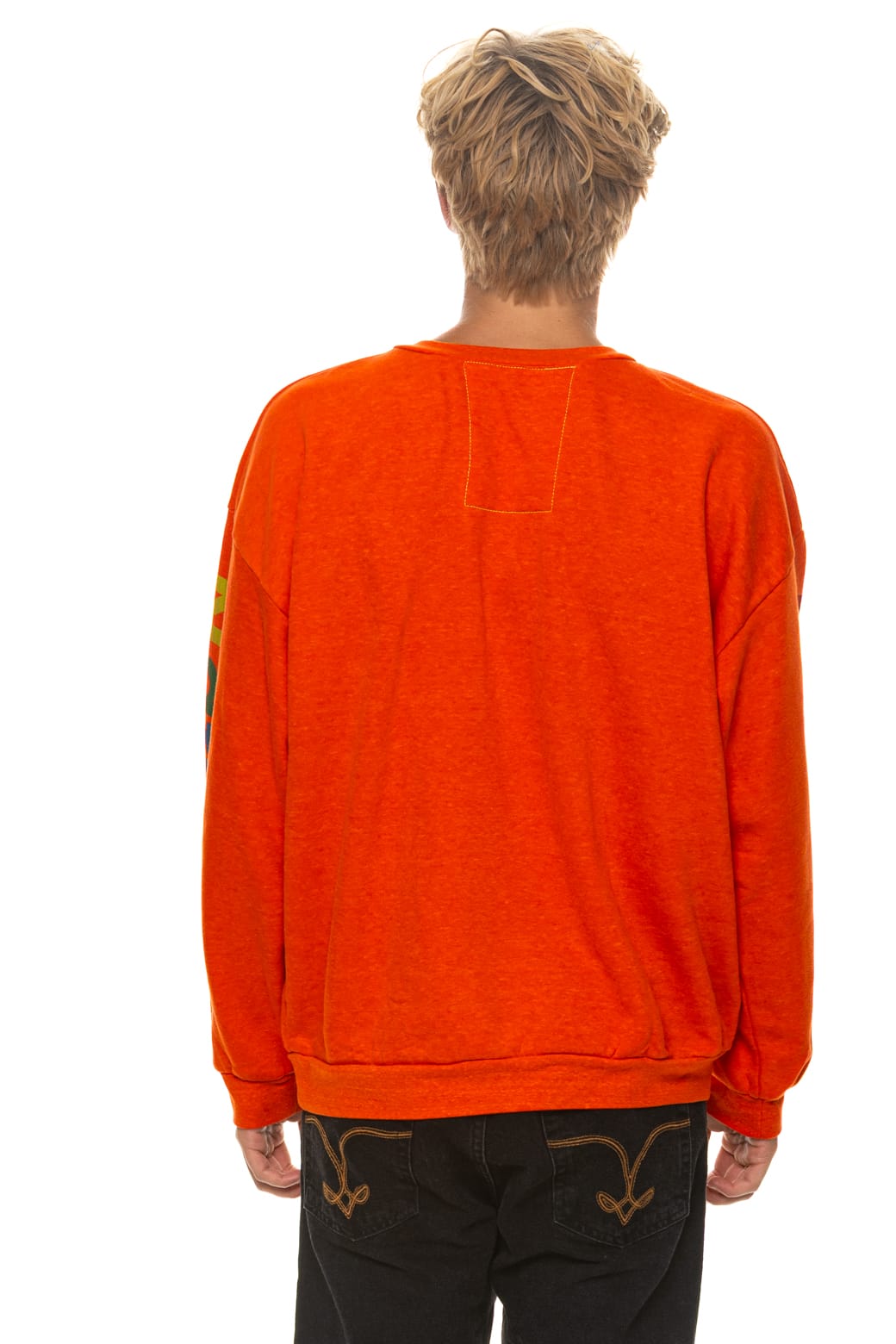 Classic AVIATOR NATION RELAXED VENICE CREW SWEATSHIRT - ORANGE