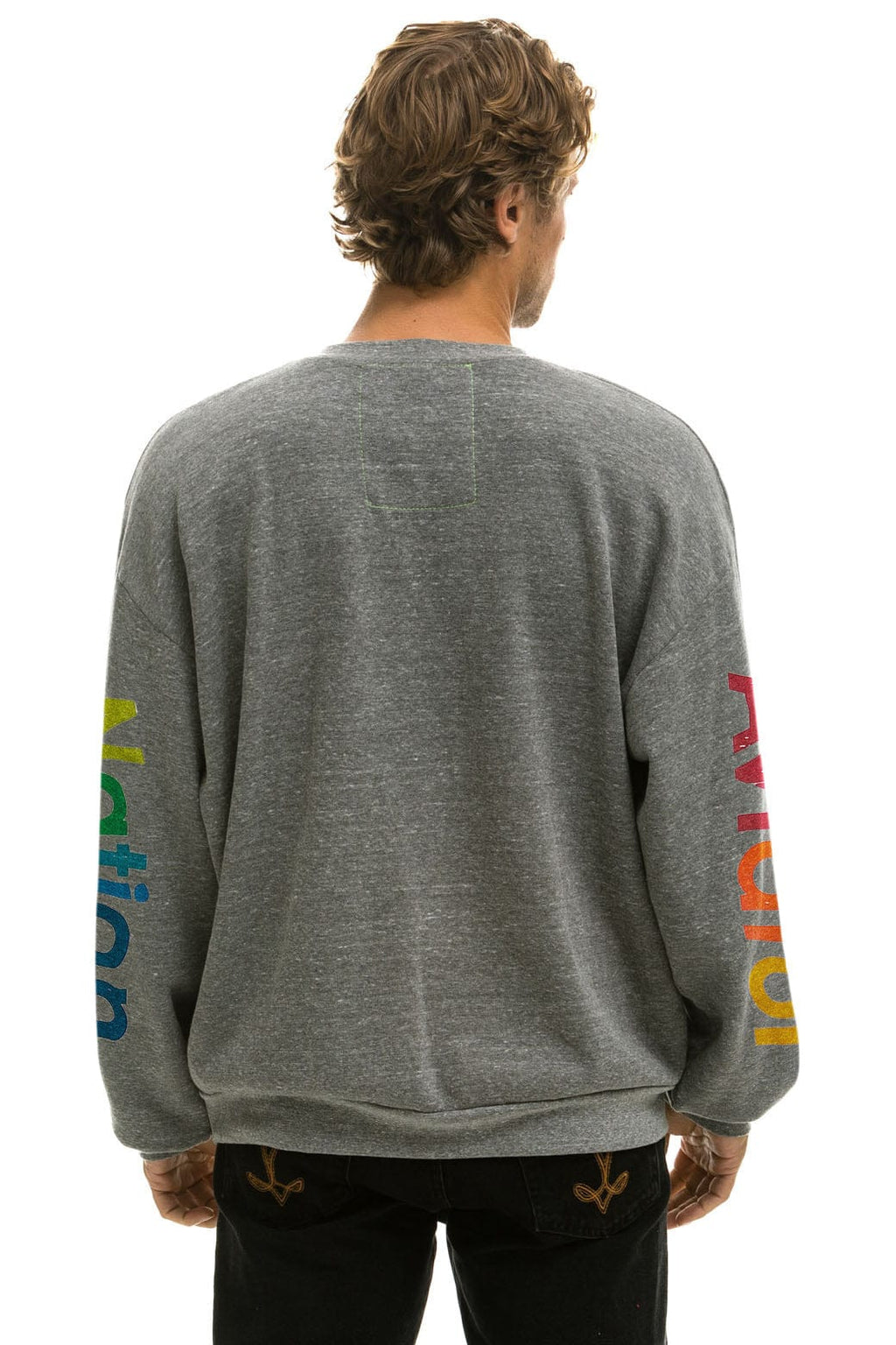 Classic AVIATOR NATION ASPEN RELAXED CREW SWEATSHIRT - HEATHER GREY