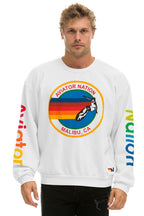 Classic AVIATOR NATION MALIBU RELAXED CREW SWEATSHIRT - WHITE