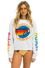 Classic AVIATOR NATION MALIBU RELAXED CREW SWEATSHIRT - WHITE