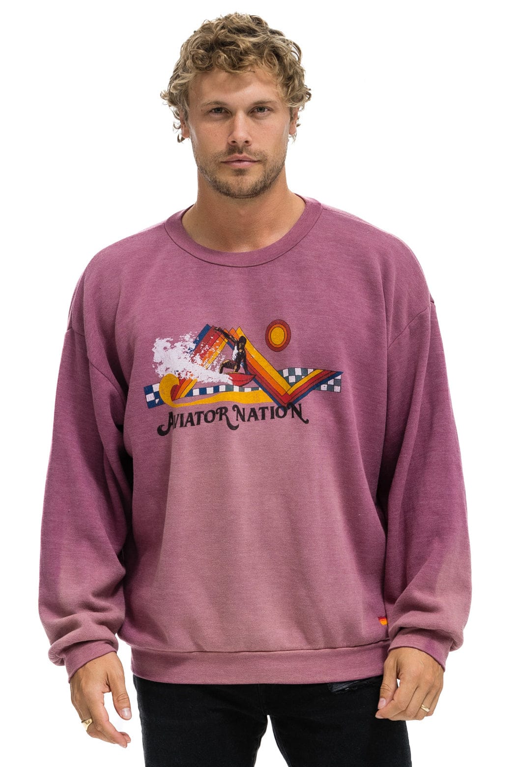 Classic SURF RACER RELAXED CREW SWEATSHIRT - FADED BERRY