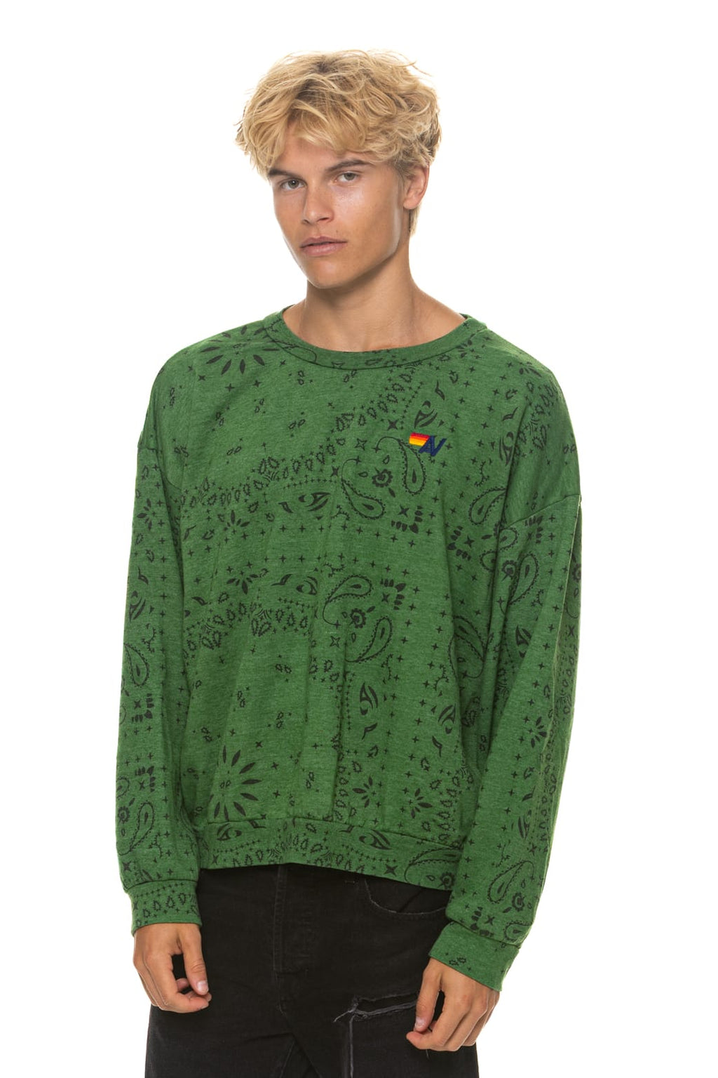 Classic BANDANA RELAXED CREW SWEATSHIRT - PALM