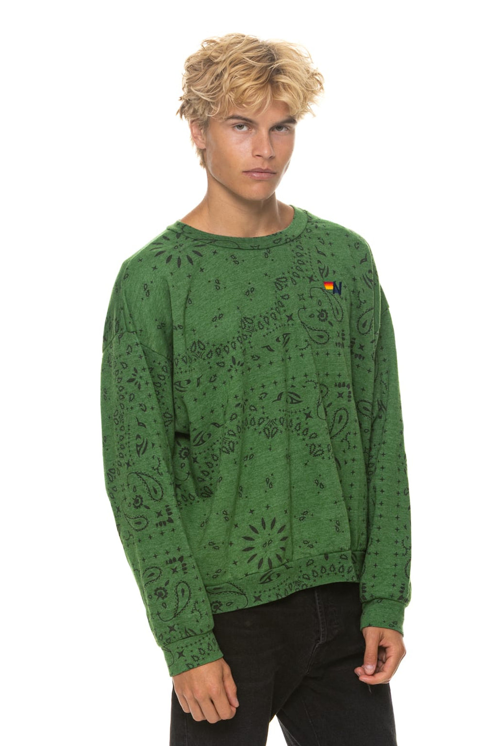 Classic BANDANA RELAXED CREW SWEATSHIRT - PALM