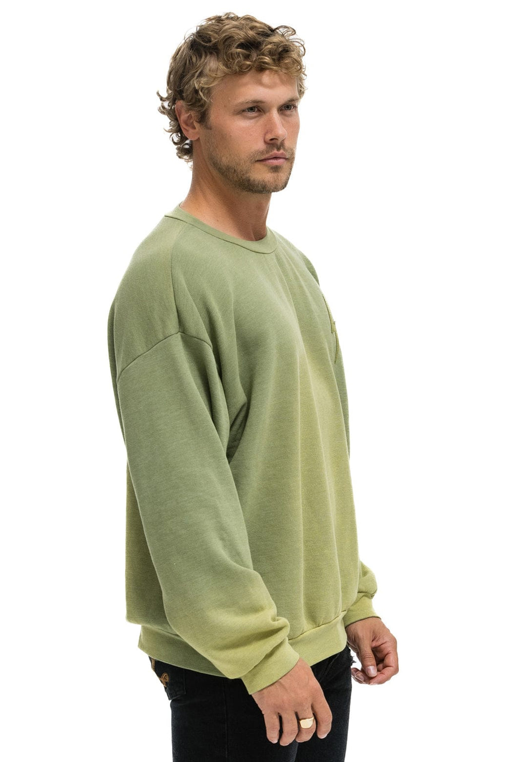 Classic BOLT STITCH 2 RELAXED CREW SWEATSHIRT - FADED ARMY