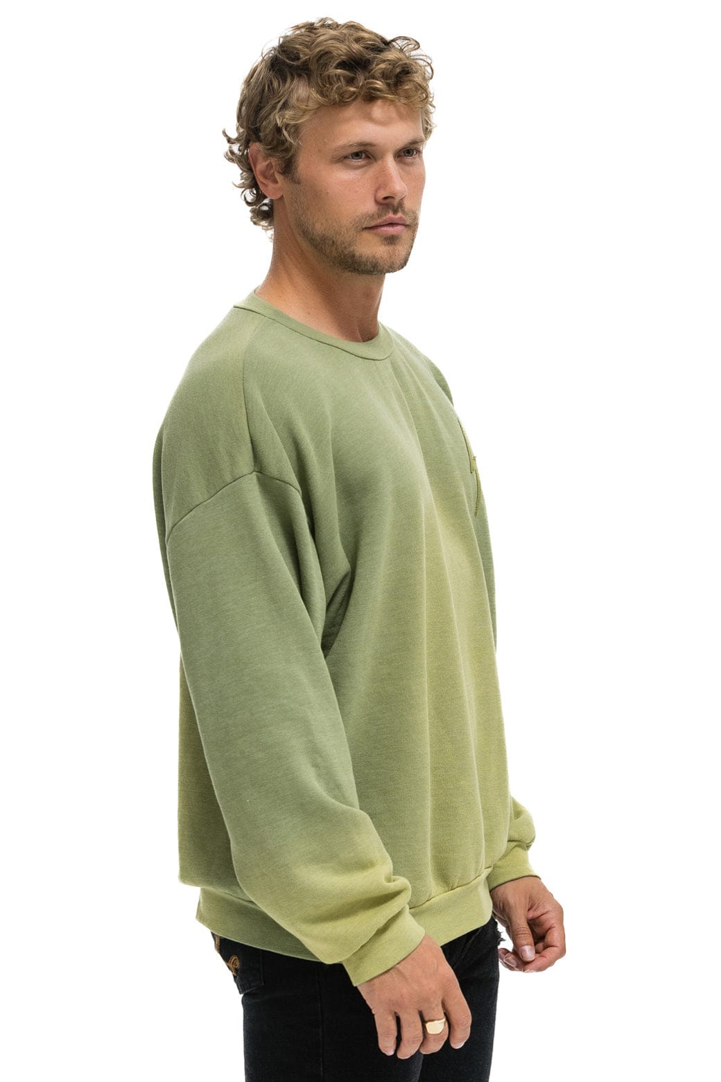 Classic BOLT STITCH 2 RELAXED CREW SWEATSHIRT - FADED ARMY