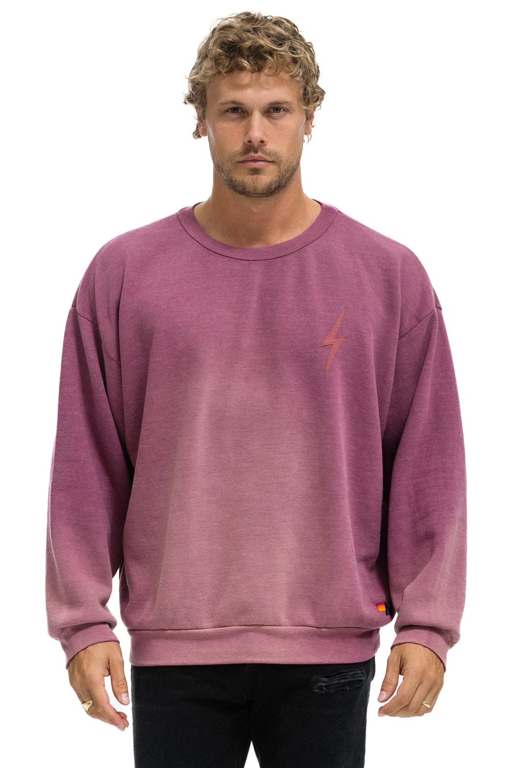 Classic BOLT STITCH 2 RELAXED CREW SWEATSHIRT - FADED BERRY