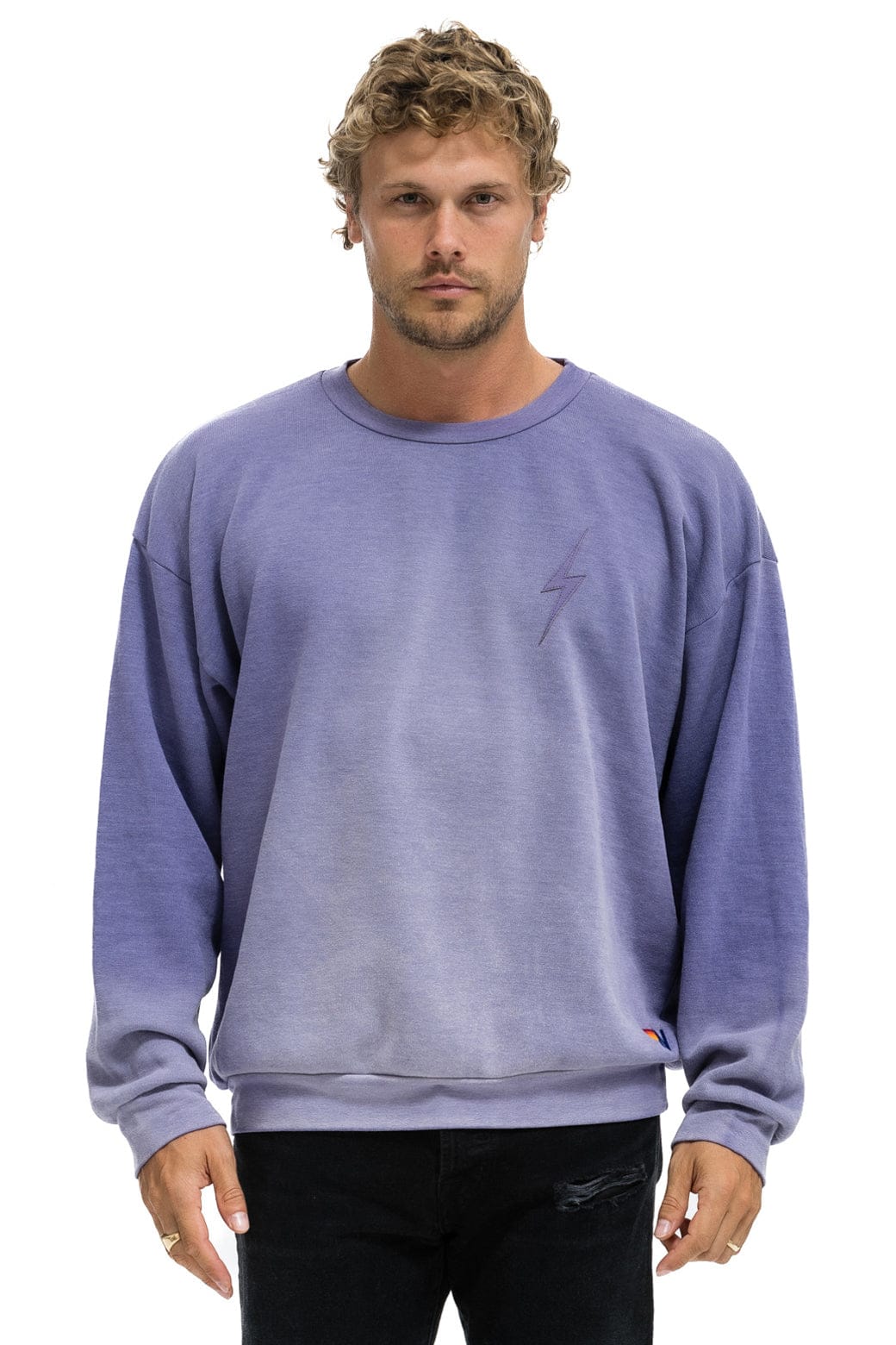 Classic BOLT STITCH 2 RELAXED CREW SWEATSHIRT - FADED GRAPE