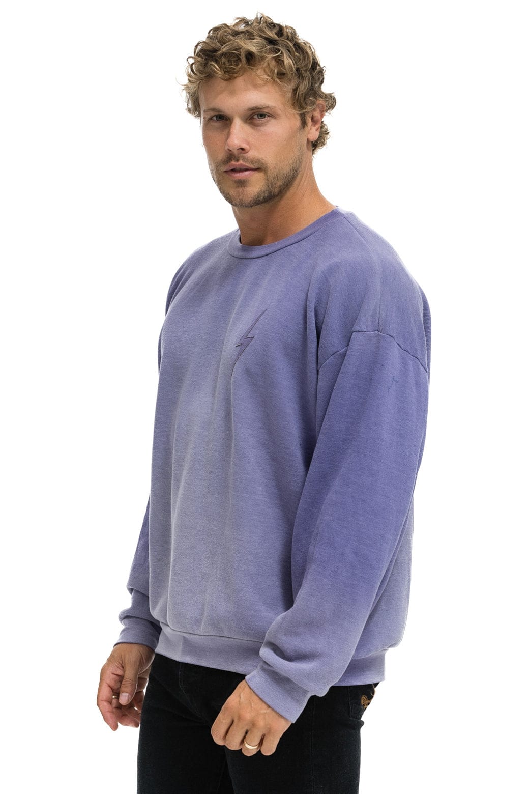 Classic BOLT STITCH 2 RELAXED CREW SWEATSHIRT - FADED GRAPE