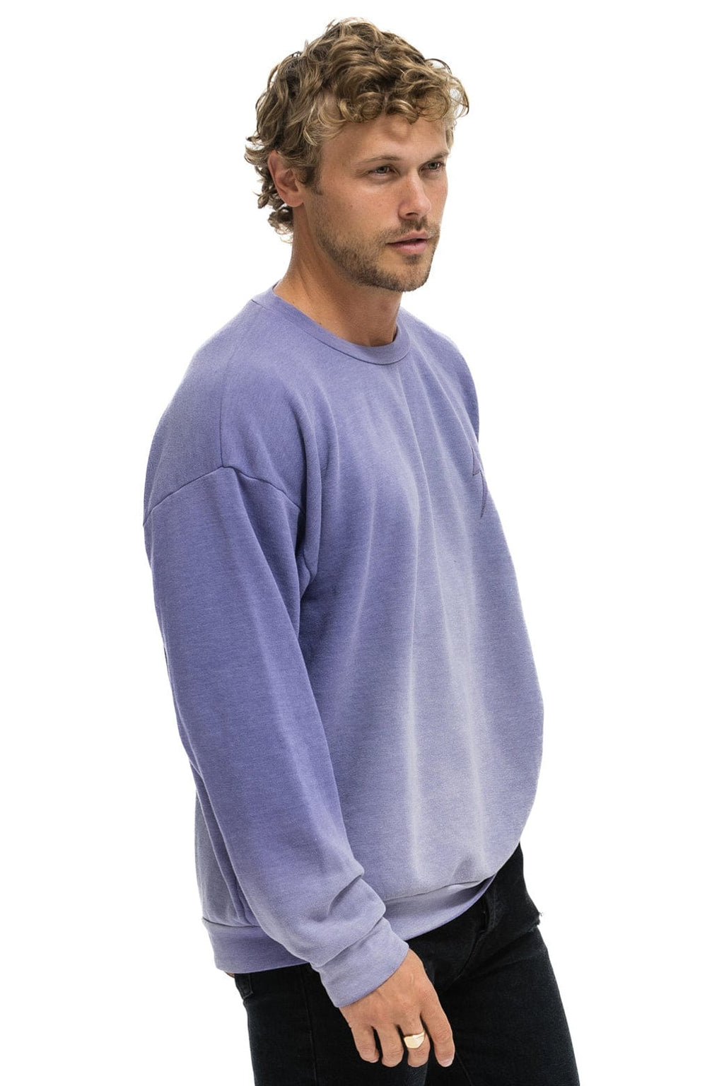 Classic BOLT STITCH 2 RELAXED CREW SWEATSHIRT - FADED GRAPE