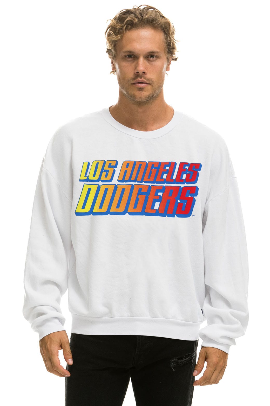 Classic LOS ANGELES DODGERS 2026 RELAXED CREW SWEATSHIRT - WHITE