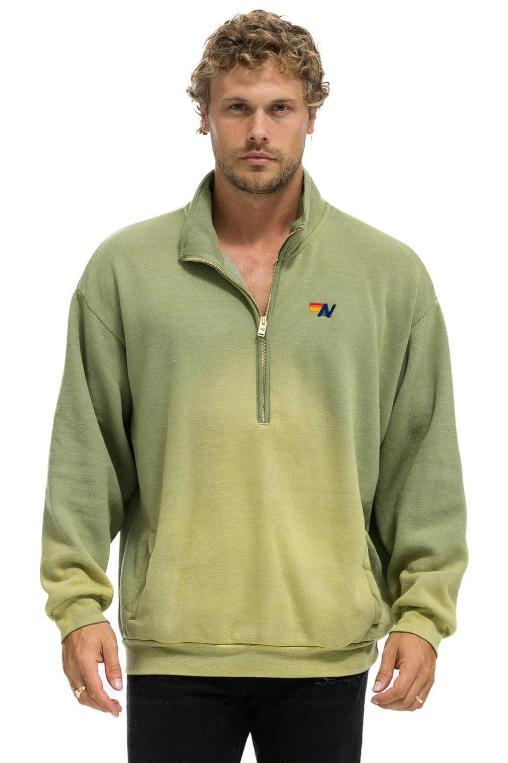 Classic ESSENTIAL HALF ZIP RELAXED SWEATSHIRT - FADED ARMY